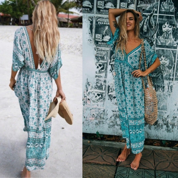 Rare spell designs kombi folk gown sage XS dress - Picture 1 of 11
